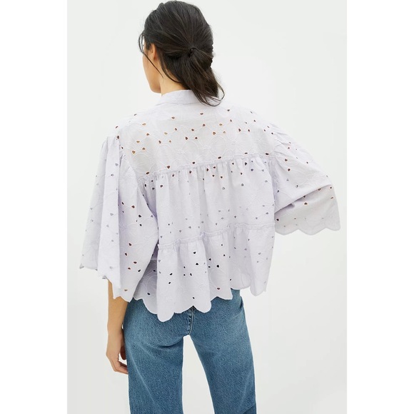 Anthropologie Cropped Eyelet Cardigan NWT - One Size Fits All - Picture 4 of 10